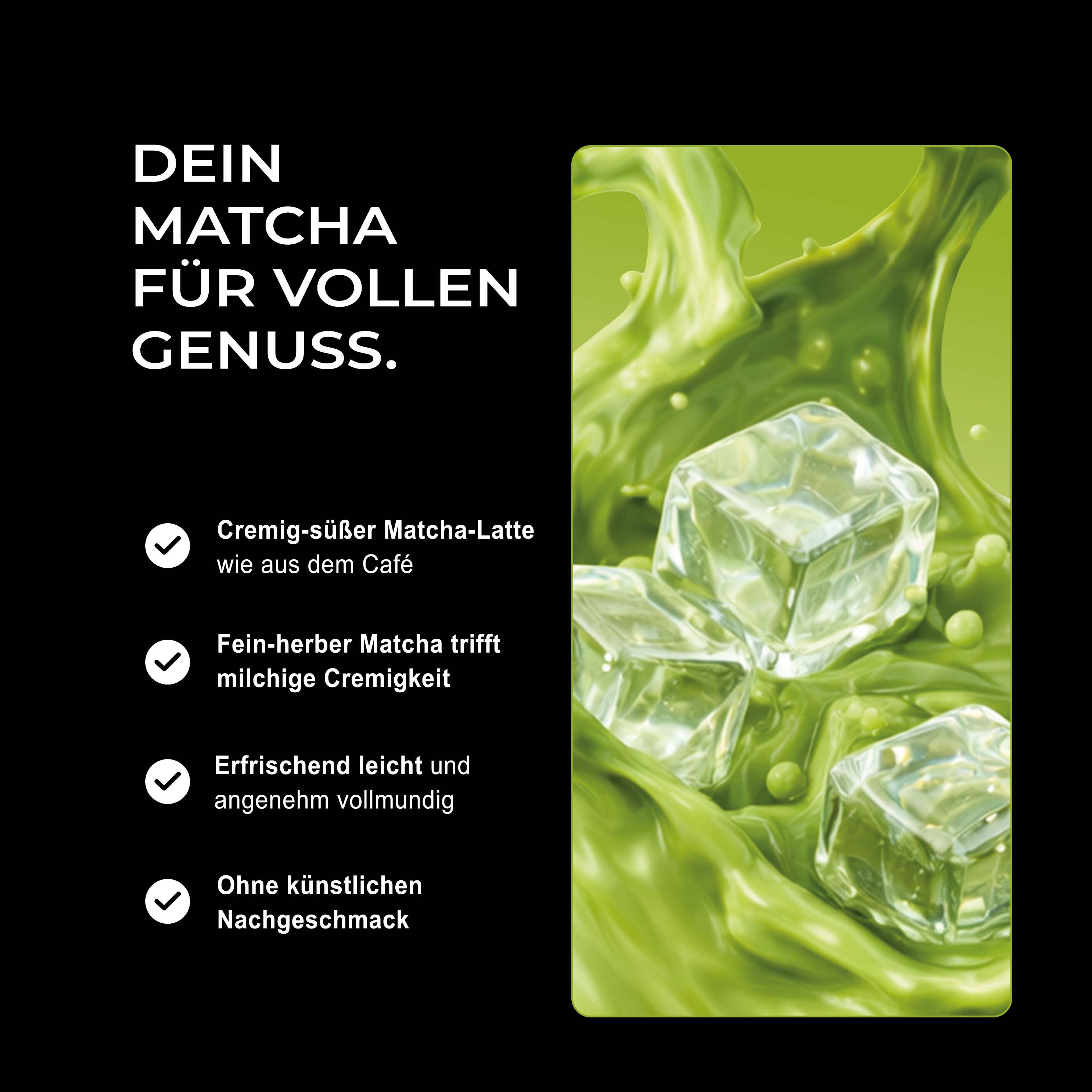 Neosupps Protein Iced Matcha Latte mit echtem Matcha, Eiweißpulver