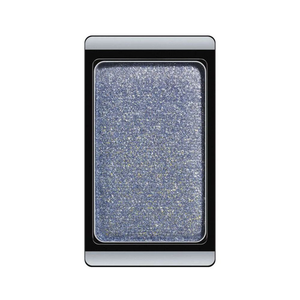 Artdeco Eyeshadow in silber-blauer Farbe. Schwarzer Rahmen. Rechteckige Form.