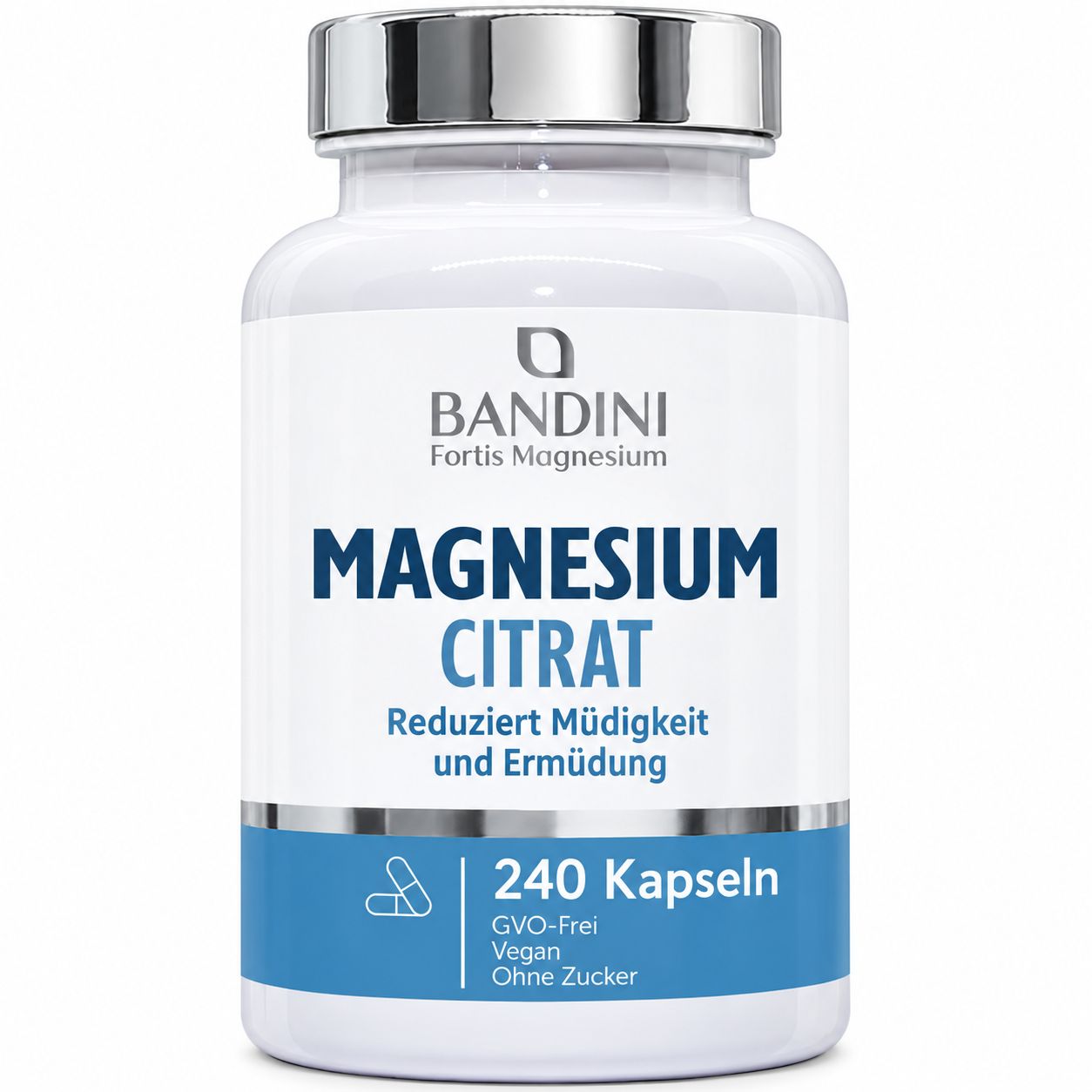 Bandini Magnesium Citrat: 240 Kapseln, reduziert Müdigkeit.