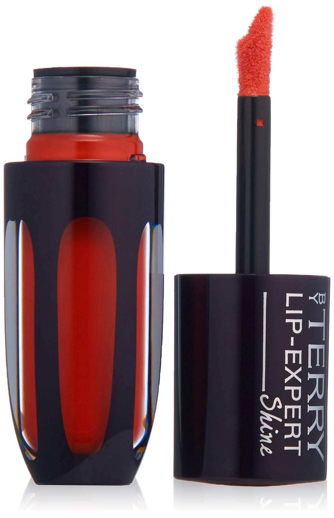Geöffnete Lip-Expert Shine-Tube. Sichtbar: Lippenstift, Applikator. Marke: By Terry.