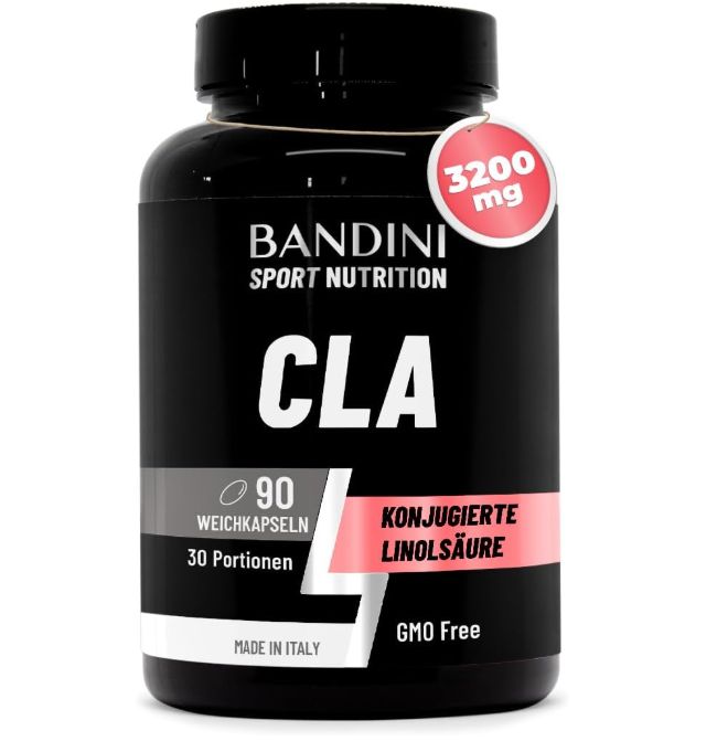 Bandini Sport Nutrition CLA Dose mit 90 Weichkapseln.