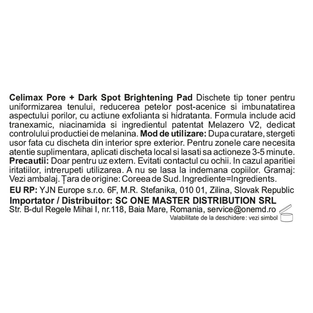 CELIMAX Pore + Dark Spot Brightening Pad – aufhellende Toner-Pads für Poren und Pigmentflecken