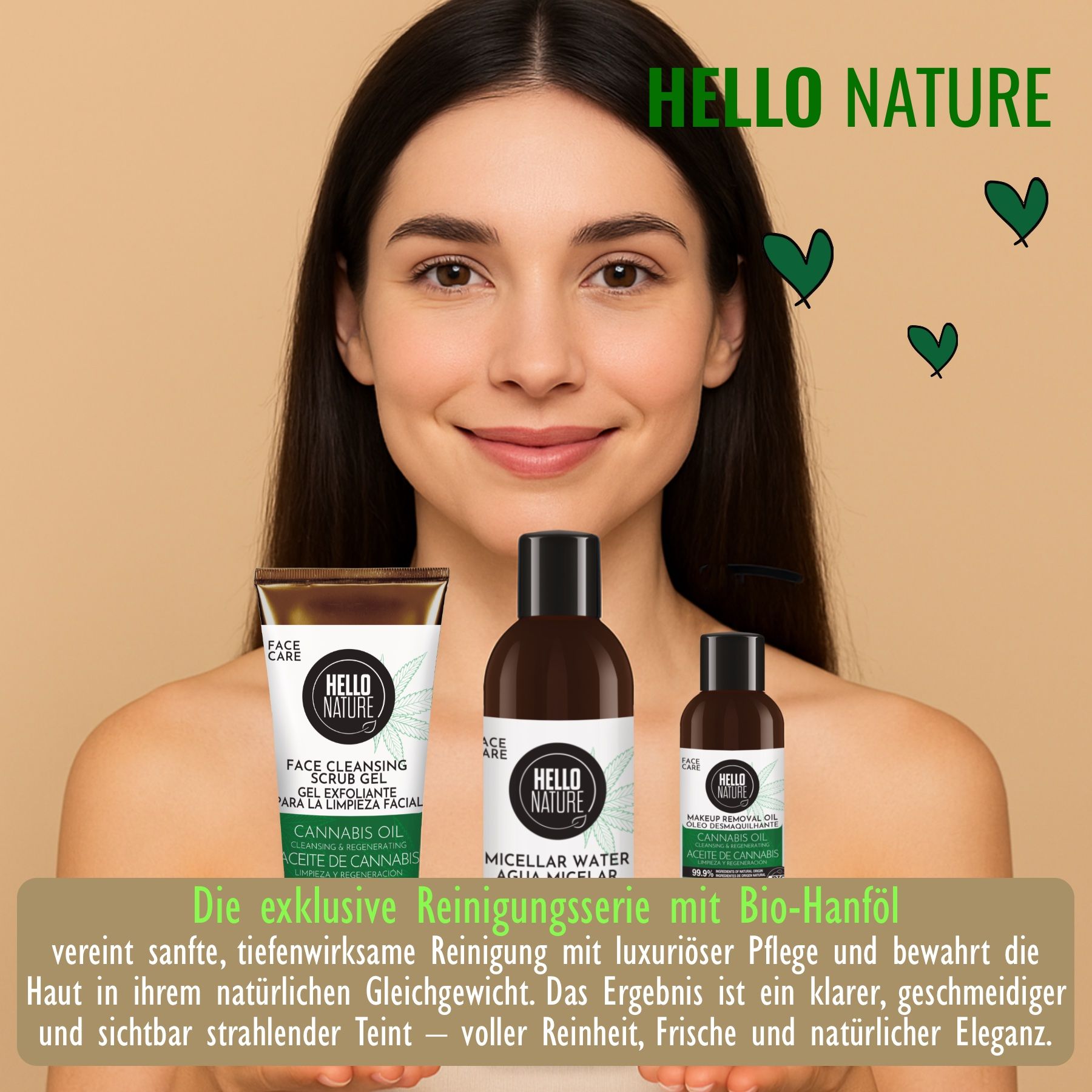 Hello Nature Pflege Haare Body Geschenkset Cannabis für Körperpflege
