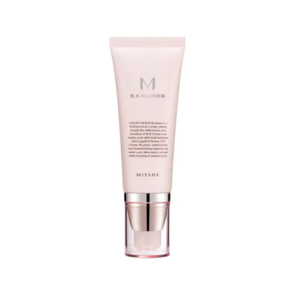 MISSHA M B.B Boomer Tube mit silbernem Applikator. Helle Rosa-Tube mit silbernem Schriftzug.