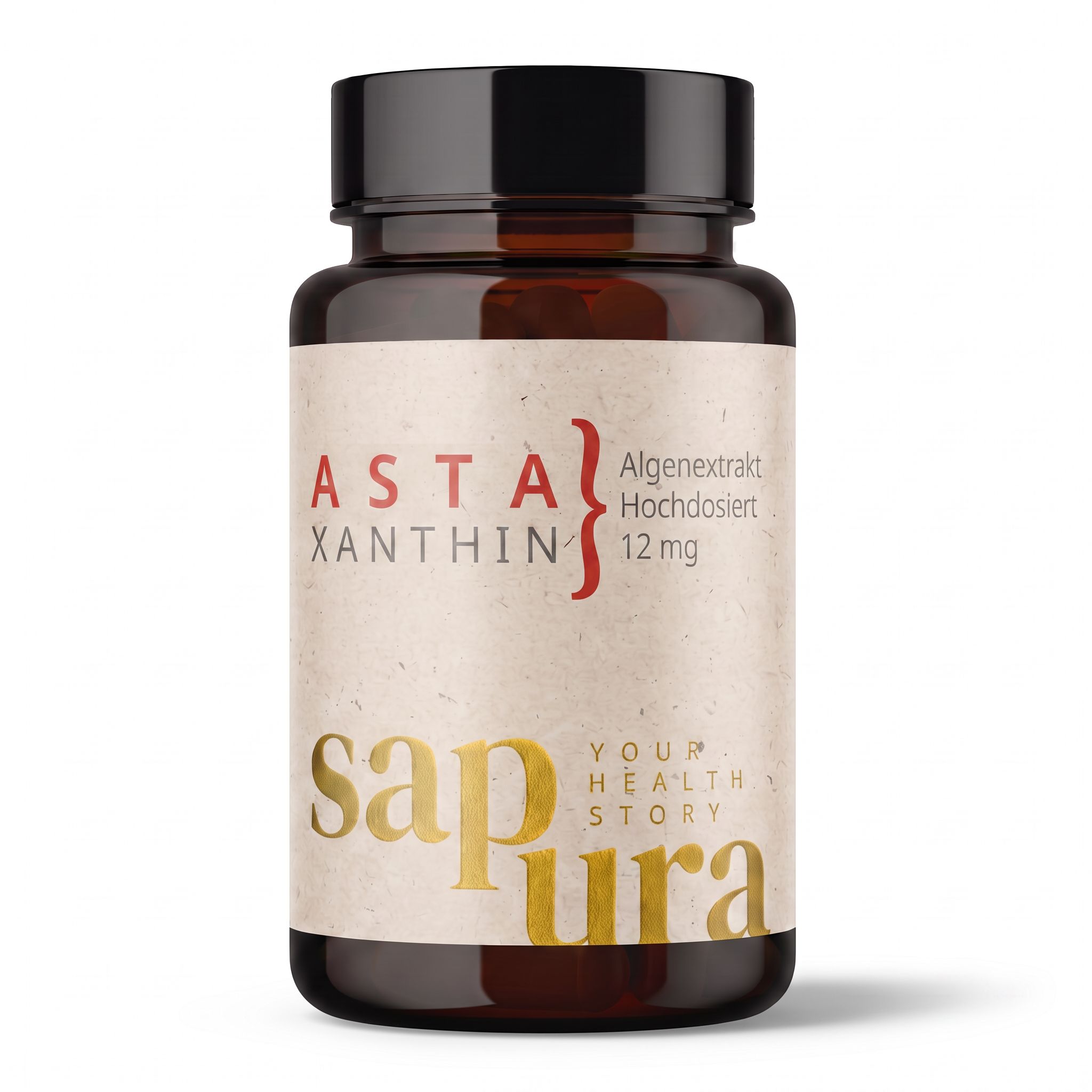 Astaxanthin Kapseln 12 mg | Hochdosiert & 100% natürlich | sapura health®