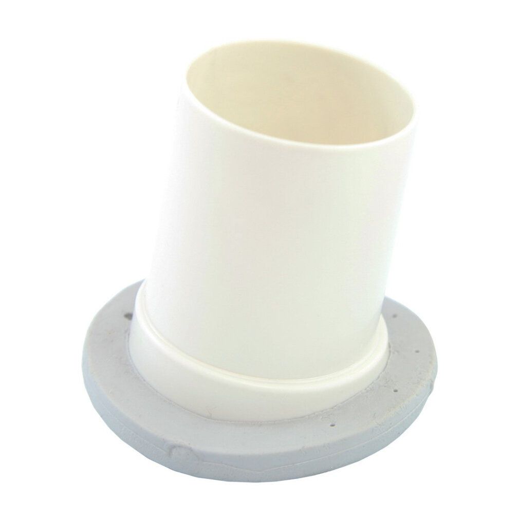 Weißer Zylinder mit grauem Sockel, Ersatzteil für Hydropumpen.