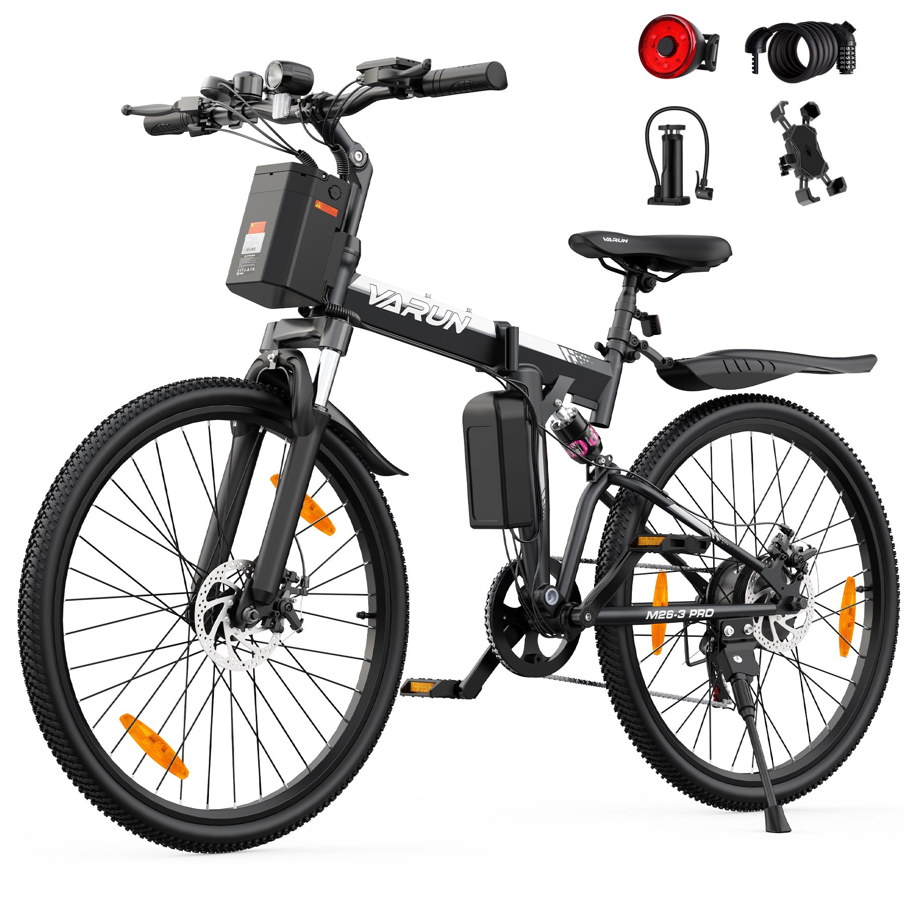 VARUN M26-3 PRO Faltbares E-Bike, 48V 7,8Ah Akku, Vollfederung