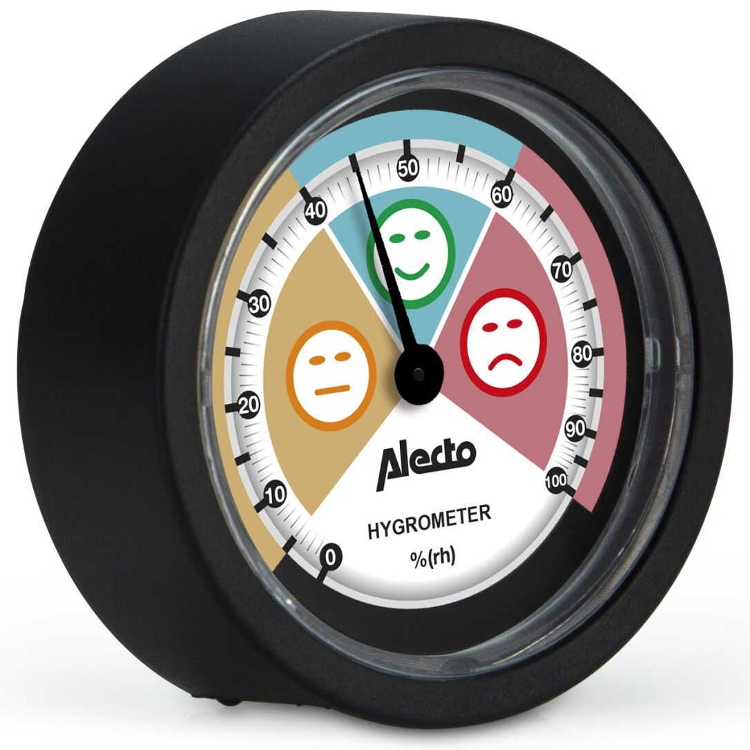 Alecto Analoges Hygrometer Schwarz