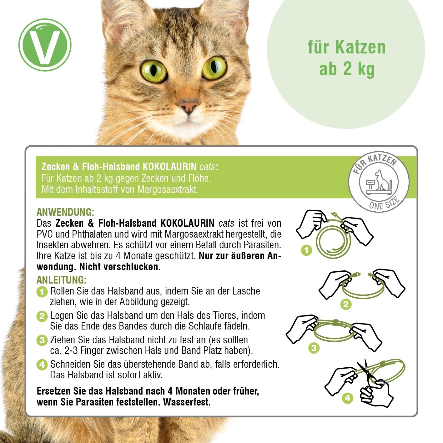 Vetlando Kokolaurin Zecken- & Floh-Halsband für Katzen