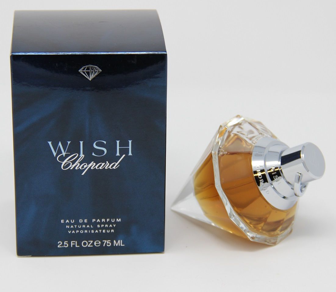 Chopard Wish Eau de Parfum Spray 75ml neben der Verpackung.