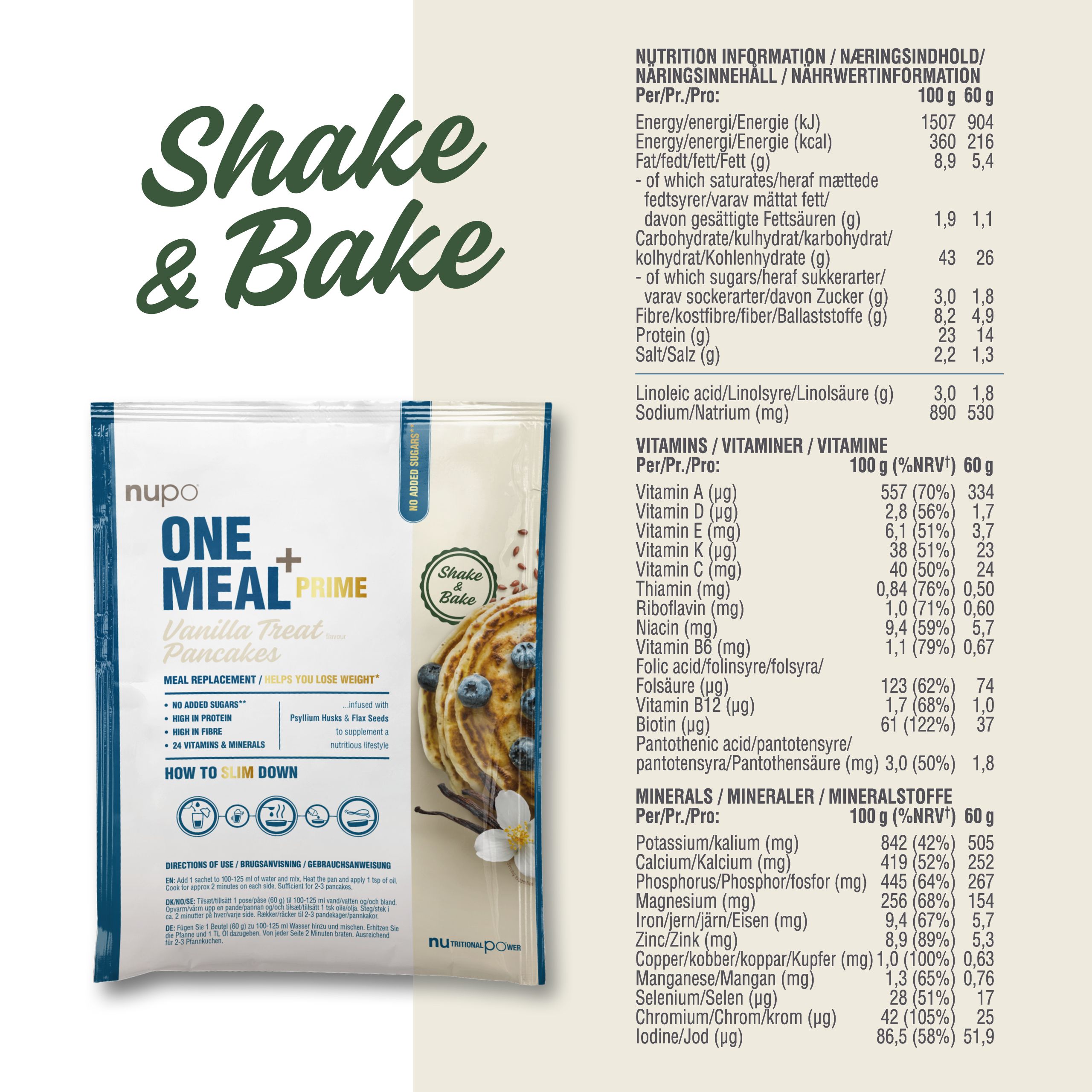 nupo One Meal +Prime Pancakes Vanilla Treat