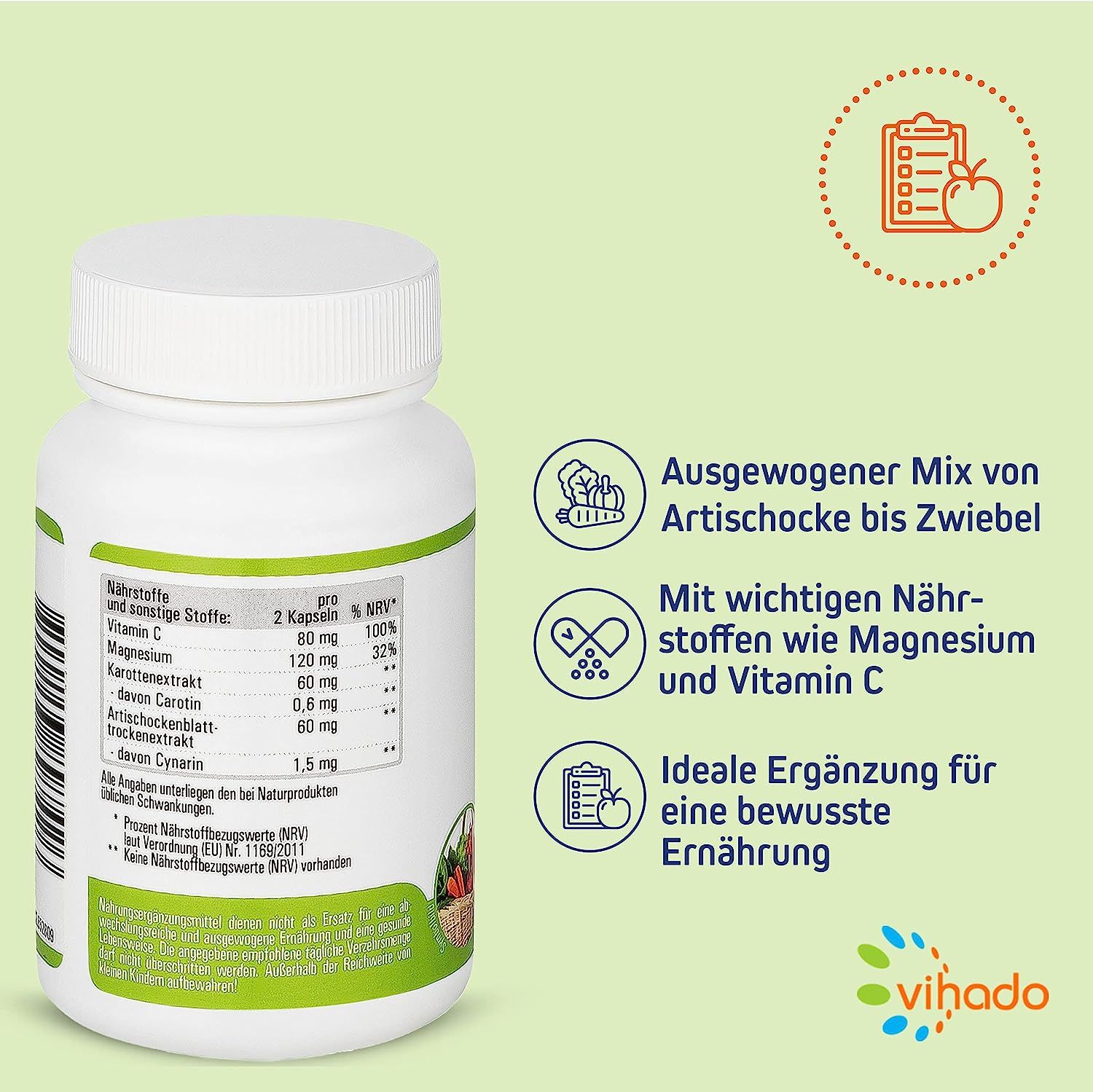 Vihado Gemüse Extrakt – Best of Veggie mit roter Beete, Weißkohl, Artischocke, Knoblauch