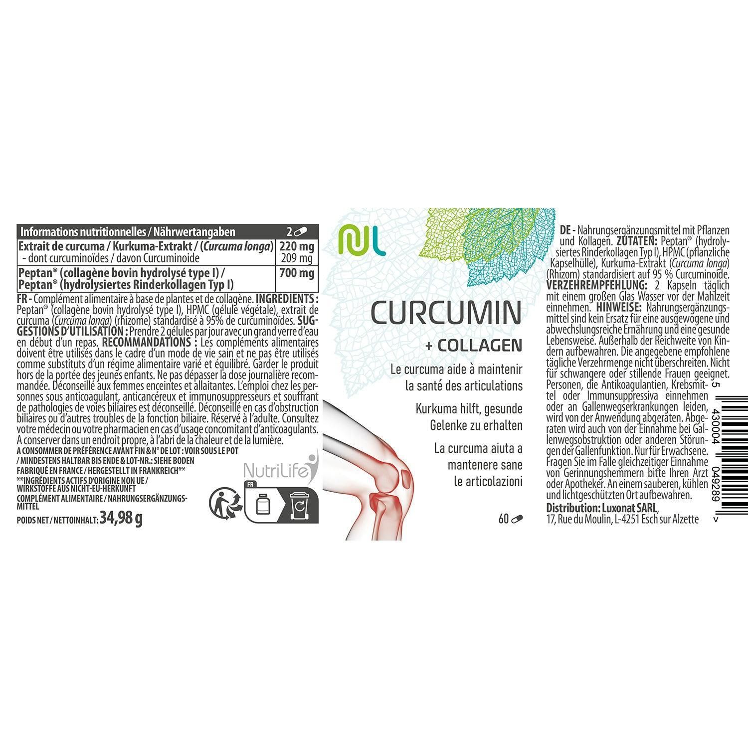 NutriLife Kurkuma + Kollagen - Knochen und Gelenken