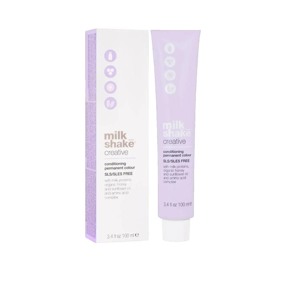 Haarfarbtube und Verpackung. Tube mit Produktname und Text. Verpackung weiß mit Produktname und Text.