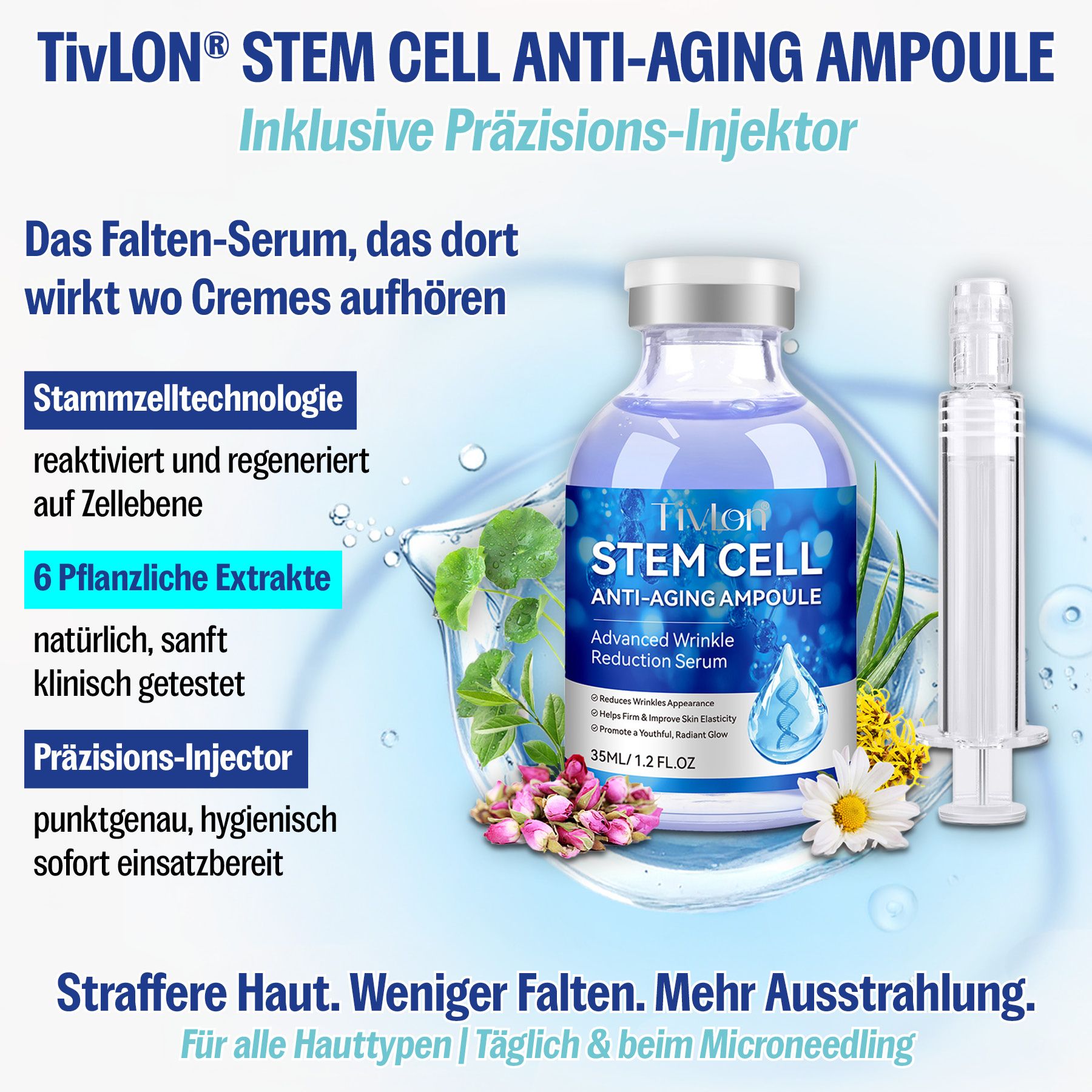 P-Beauty Gesichtsserum Stammzellen Serum für Anti-Aging Microneedling