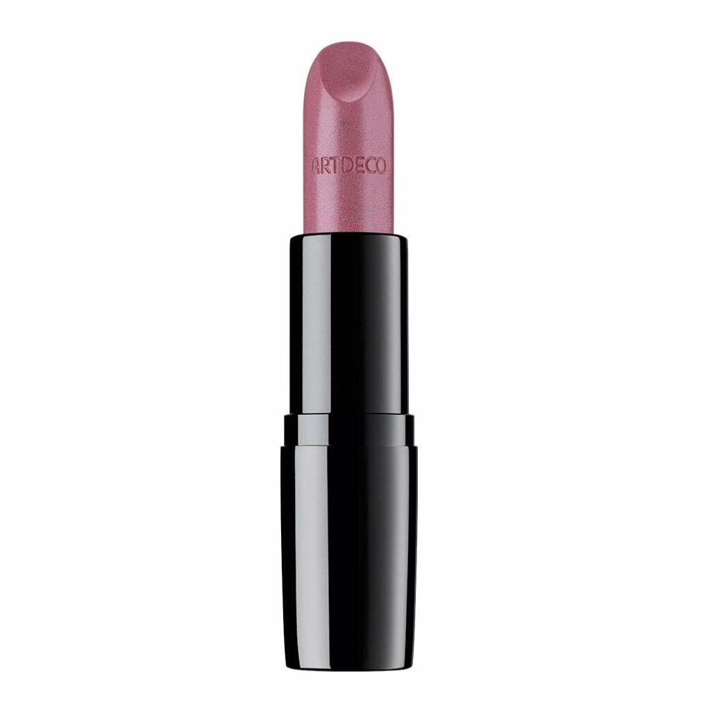 ARTDECO Lippenstift in Rosenholz-Schimmer-Farbe, schwarzer Hülse.