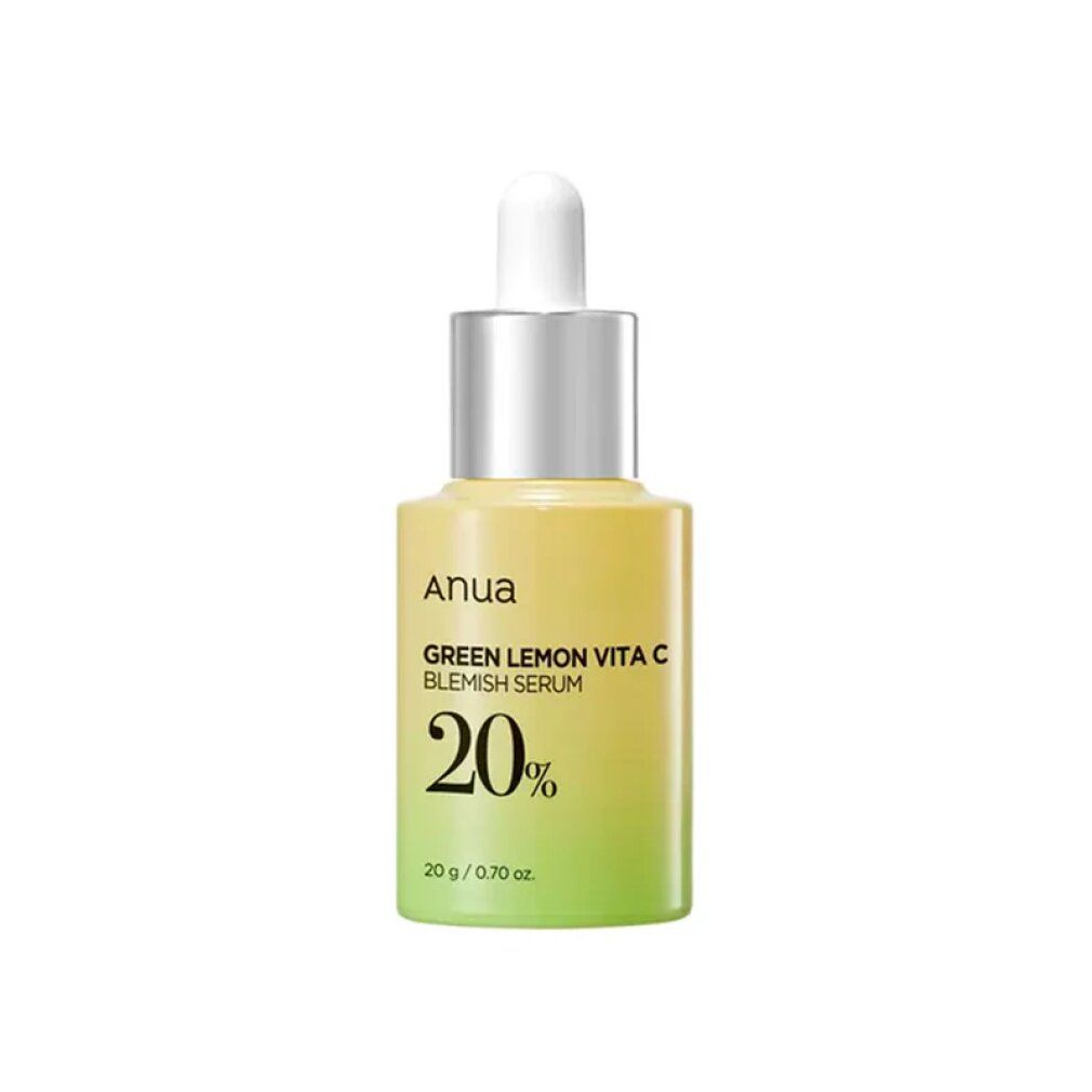 Anua Green Lemon Vita C Blemish Serum Flasche mit Pipette, 20% Vitamin C.