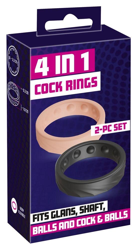 You2Toys- 4 in 1 Cock Rings 2-PC Set