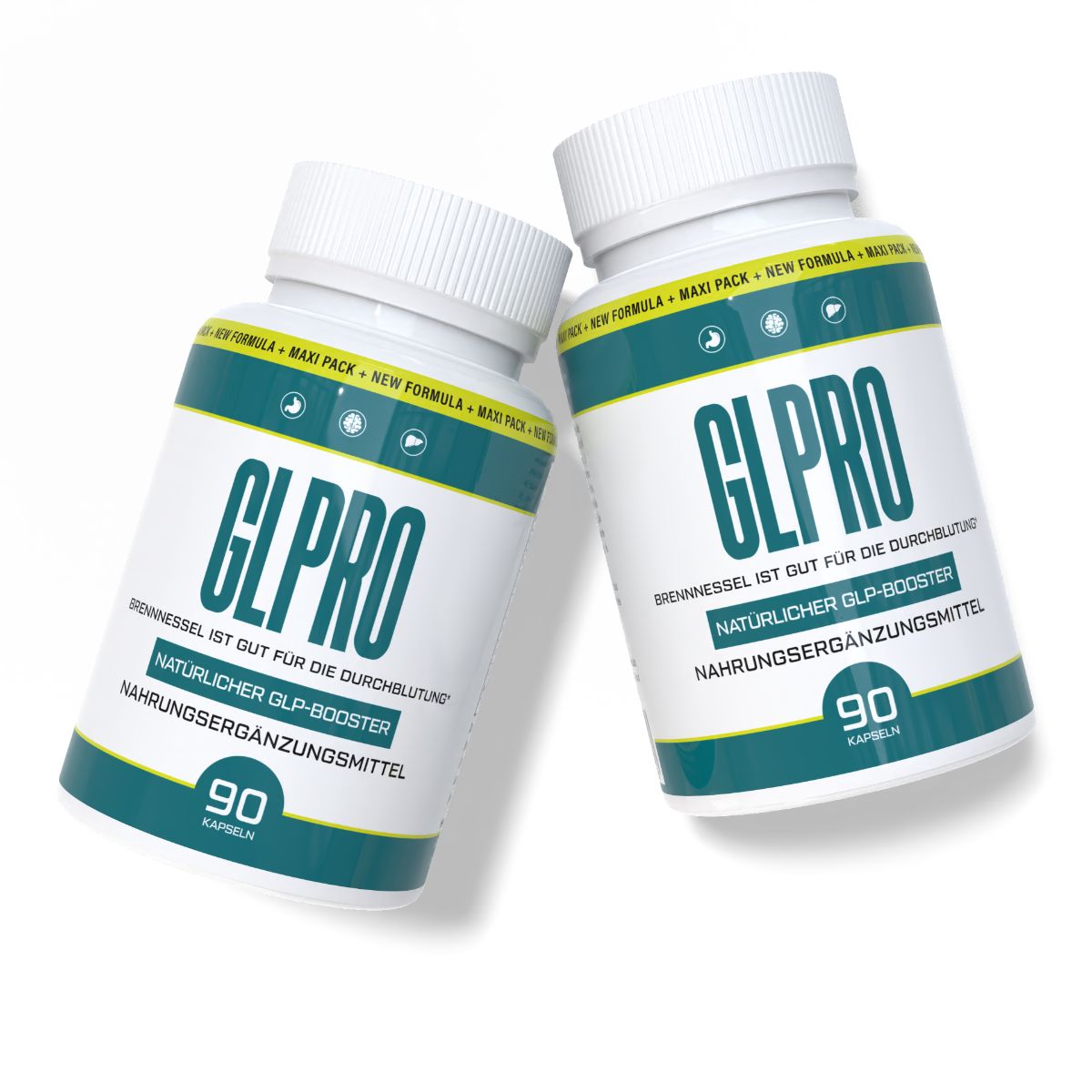Zwei Flaschen GLPRO, 90 Kapseln pro Flasche, natürlicher GLP-Booster, Nahrungsergänzungsmittel.