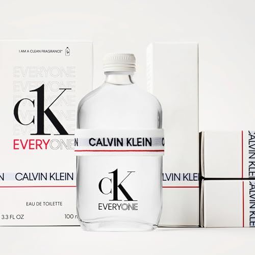 Flakon und Verpackungen. Flakon mit weißem Band und CALVIN KLEIN. Verpackungen mit CALVIN KLEIN.