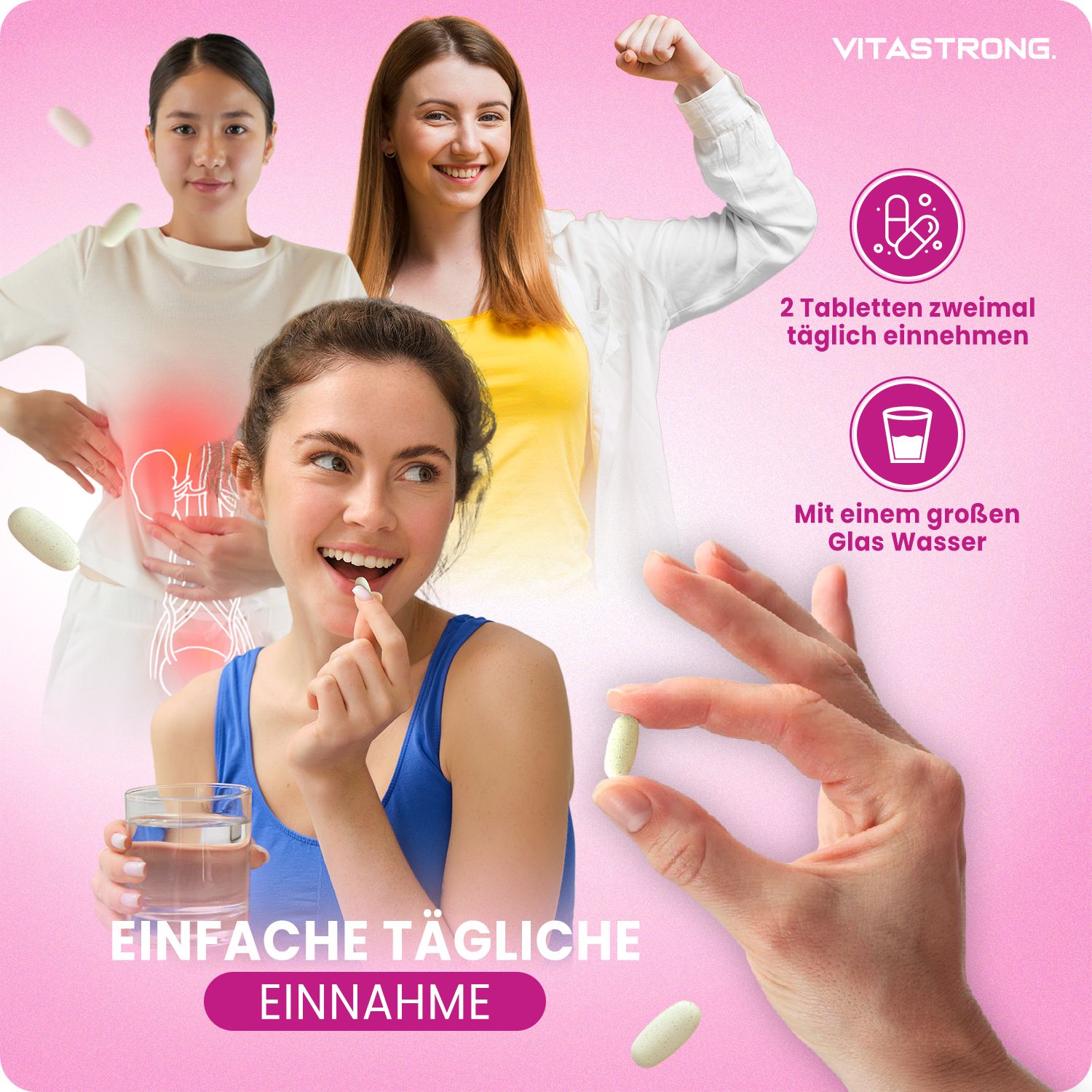 Vitastrong VitaCyst D-Mannose NAC Cranberry & Bärentrauben Tabletten für die Harnwege