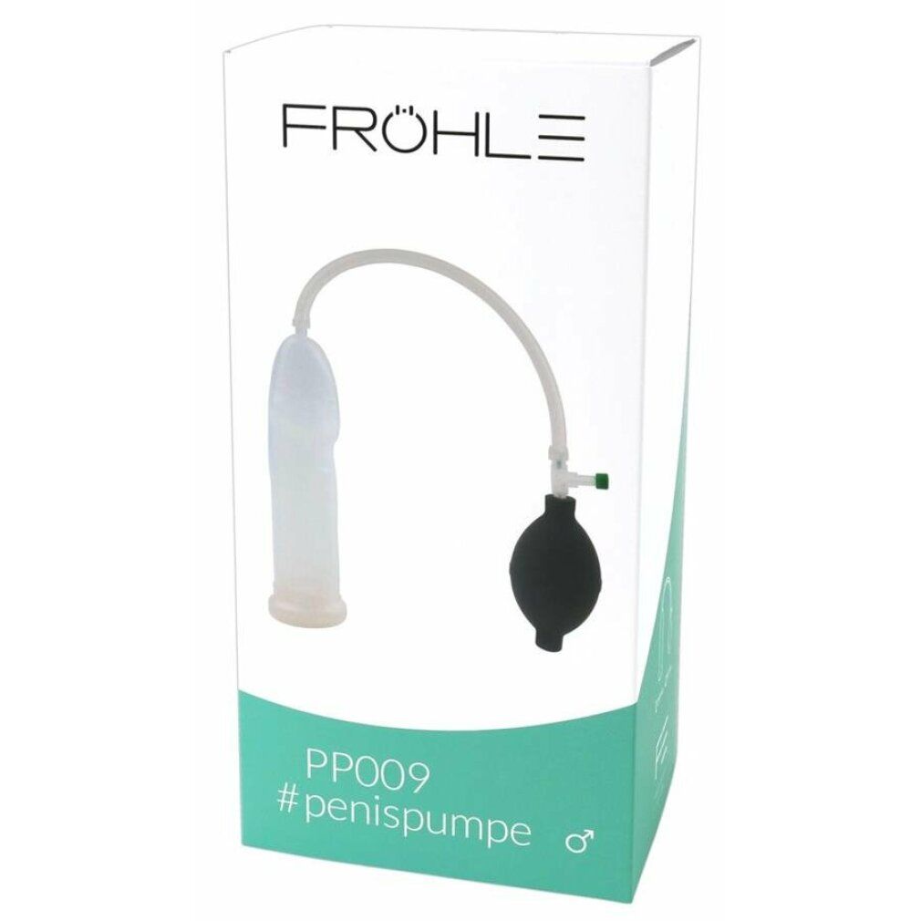 Fröhle PP009 anatomische Penis Pumpe Slim Fit auf weißem Hintergrund.