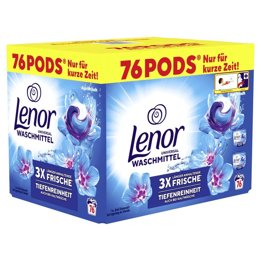 Lenor Waschmittel All-in-1 Pods Aprilfrisch 2x38 - 76WL