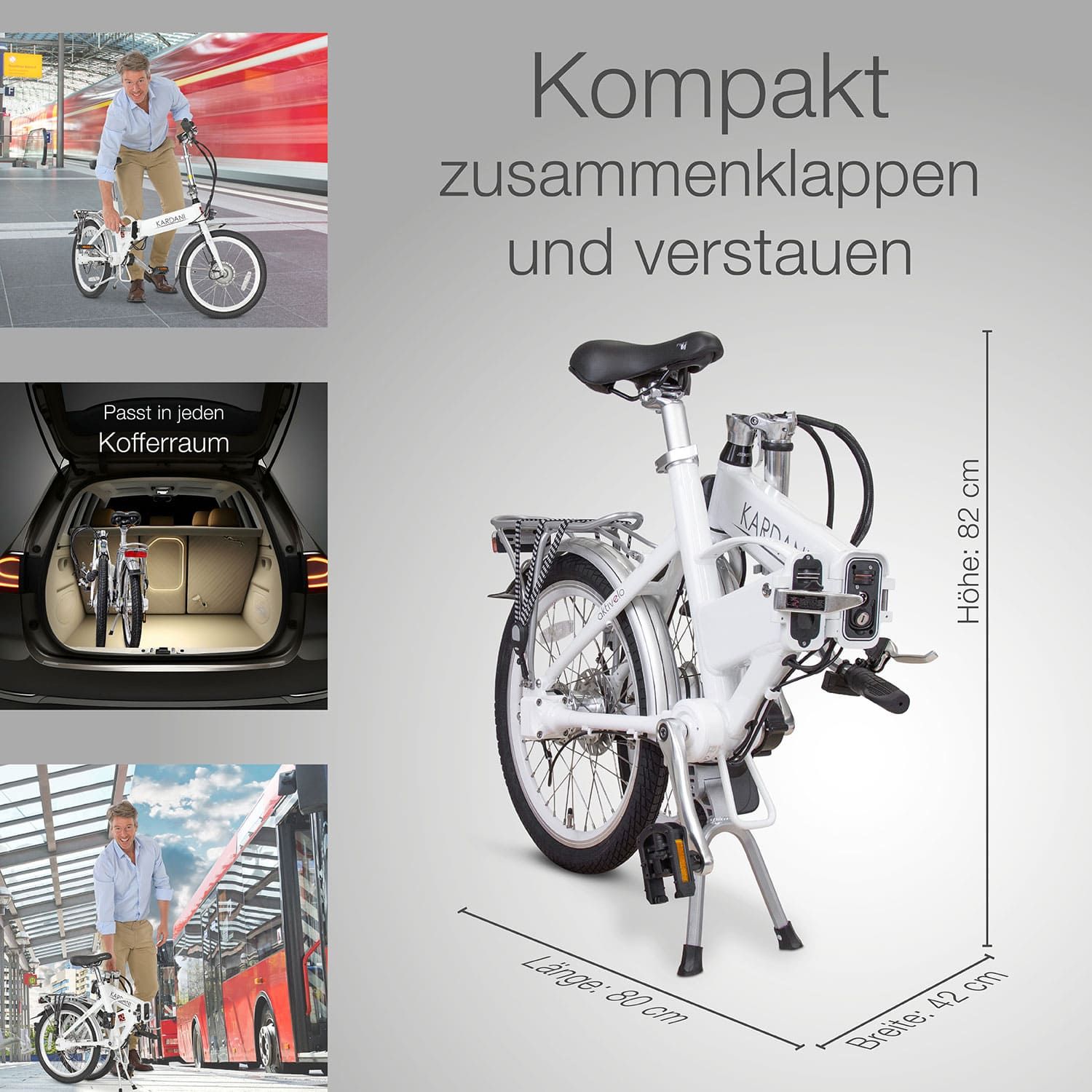 aktivelo Alu-Elektro-Faltrad »Kardani«, 20 Zoll, 7-Gang