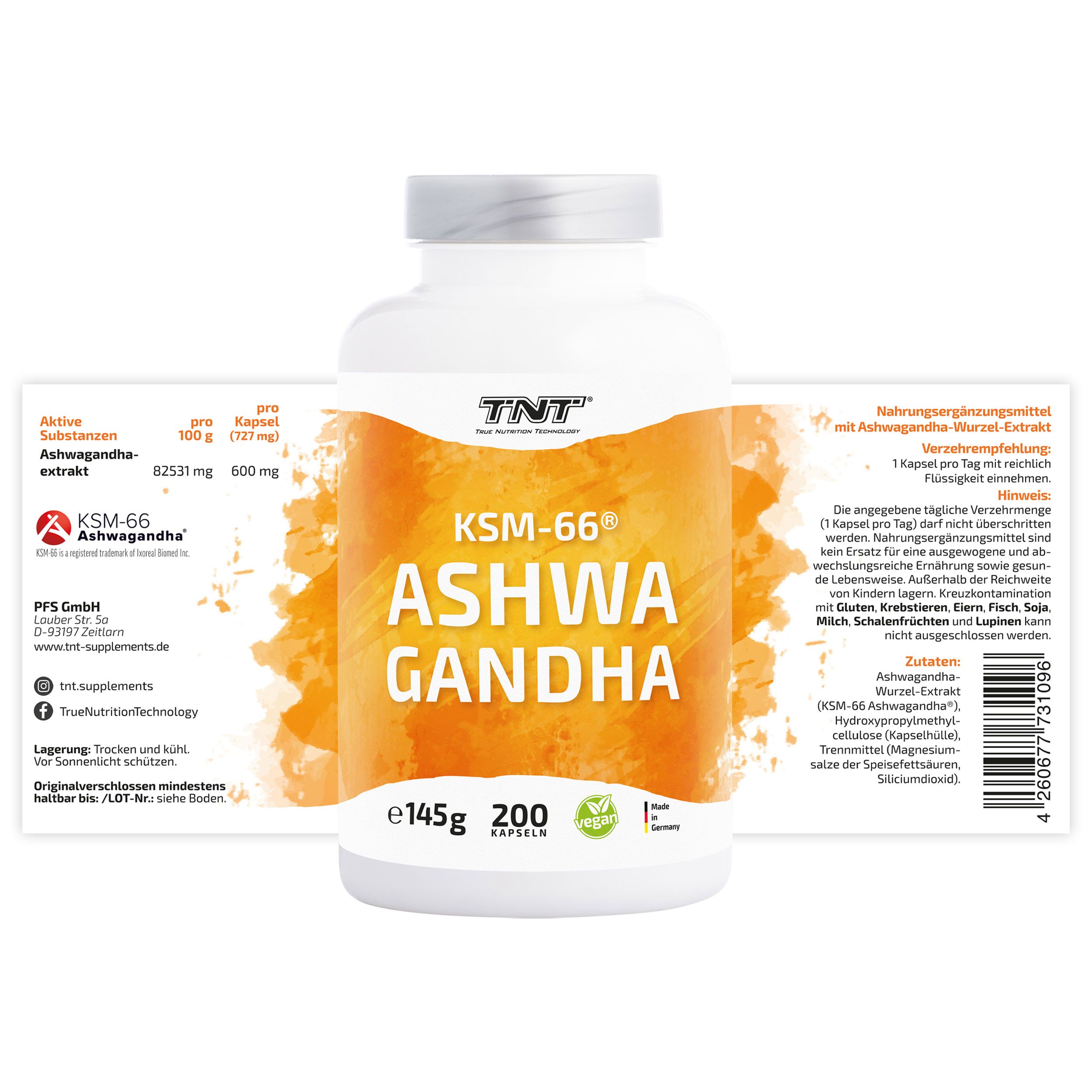 TNT Ashwagandha KSM-66® - Mit 5% Withanoliden