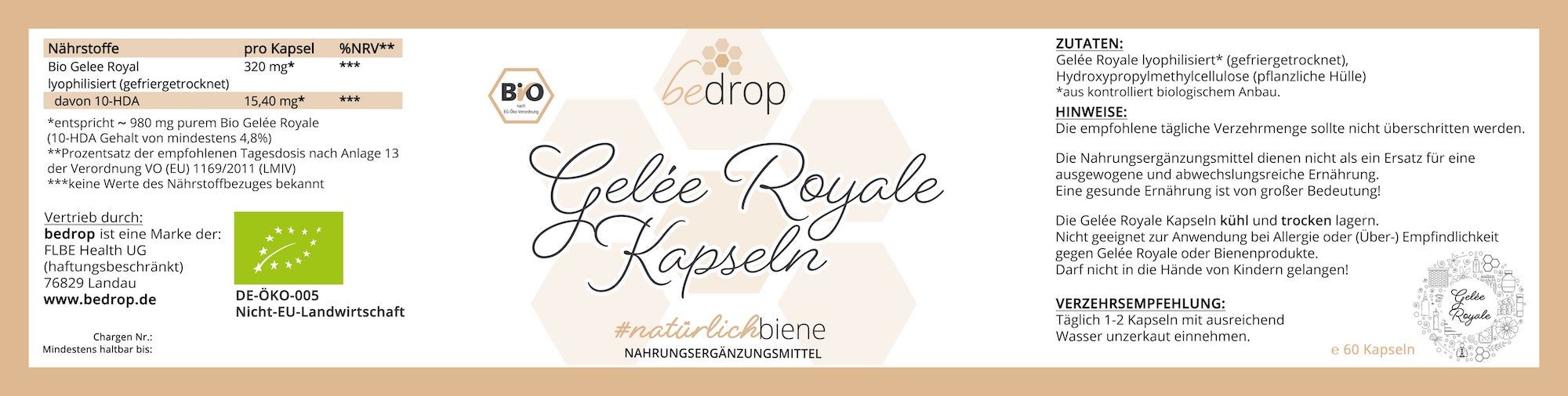 bedrop Vorteilsset: Bio Gelée Royale Kapseln im 3er Set