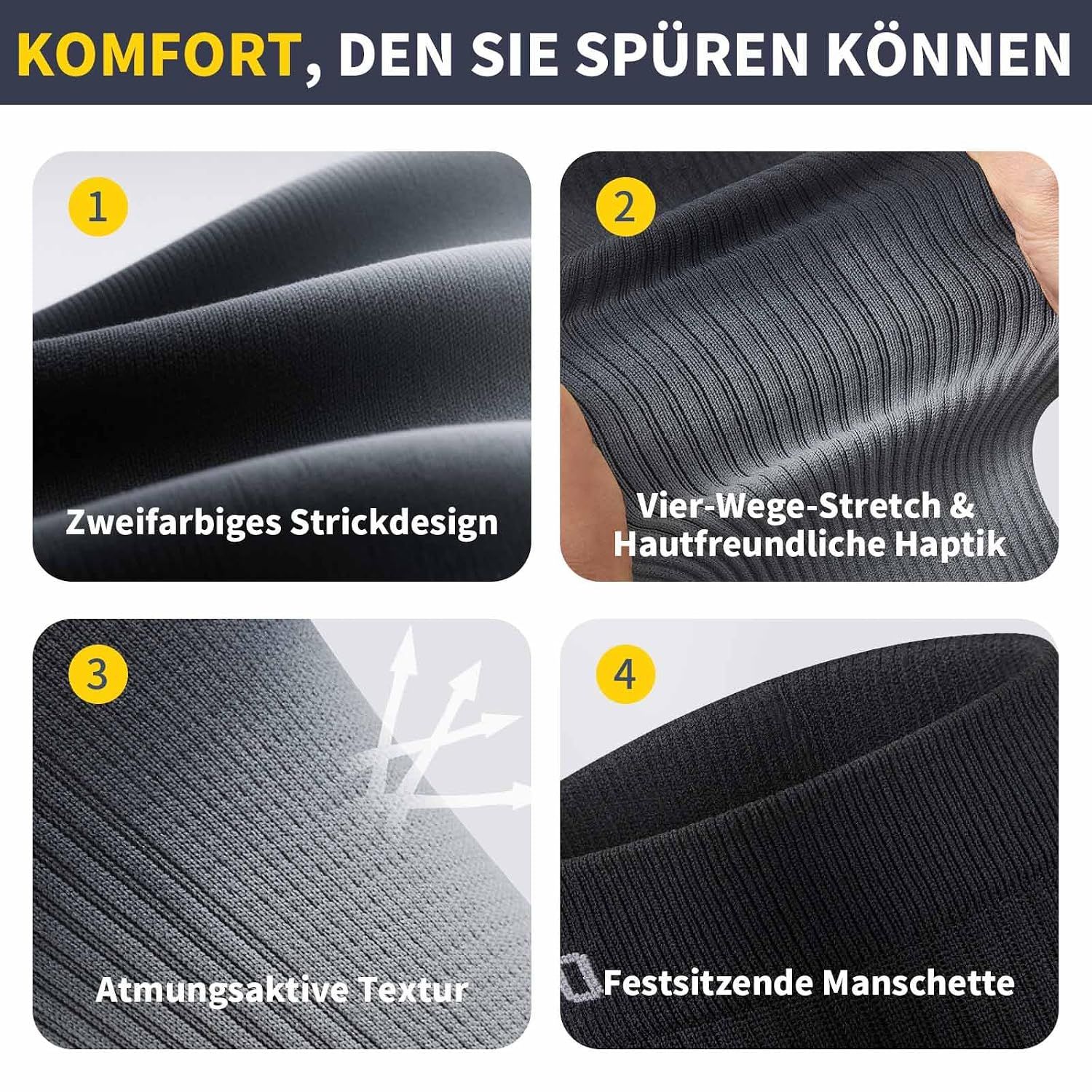 Mann sitzt auf dem Boden und zieht Kompressionsstrümpfe an.