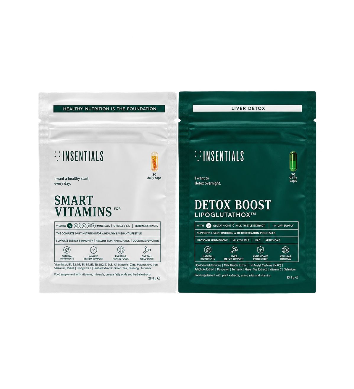 Insentials - Essentials Pack - tägliche Unterstützung für Energie, Leberfunktion und