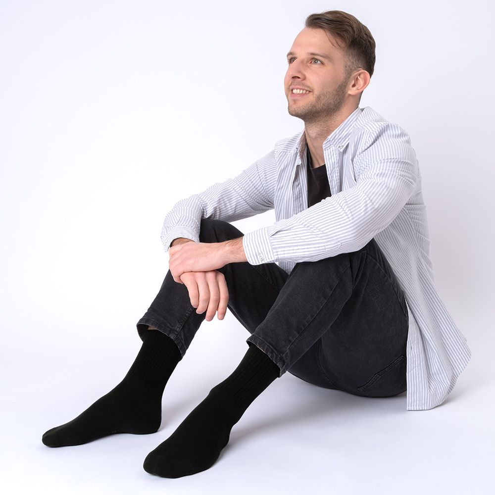 Occulto Damen & Herren Socken ohne Gummibund 10er Pack (Modell: Velano) Blk 43-46