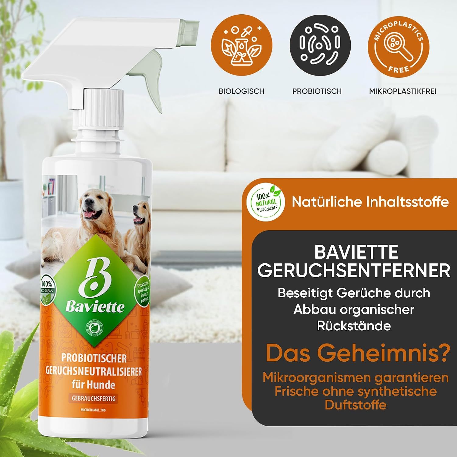 Baviette Probiotischer Geruchsneutralieser Konzentrat für Hundehaushalte