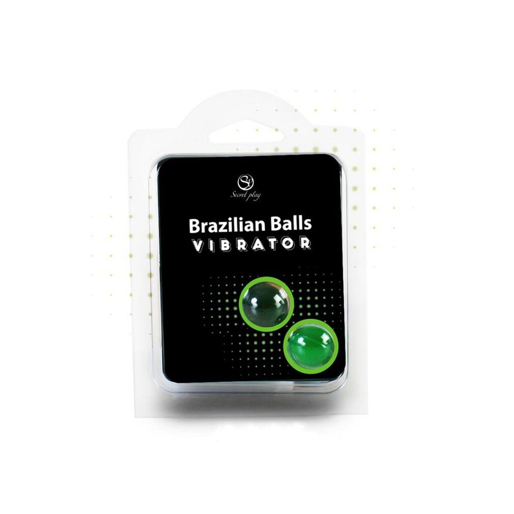Verpackte brasilianische Kugeln Vibrator mit zwei grünen Kugeln.