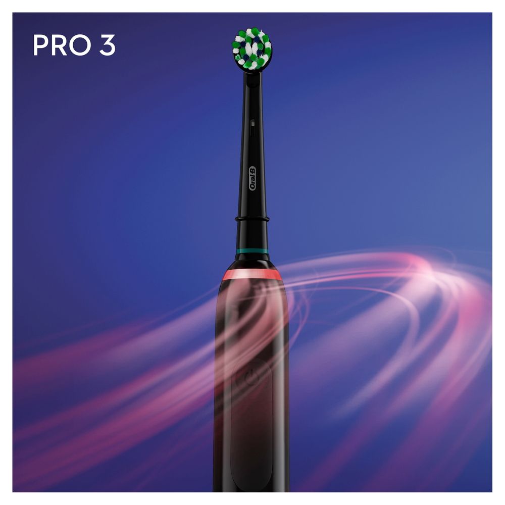 Oral-B - Elektrische Zahnbürste "Pro 3 + 2. Handstück" in Schwarz und Weiß