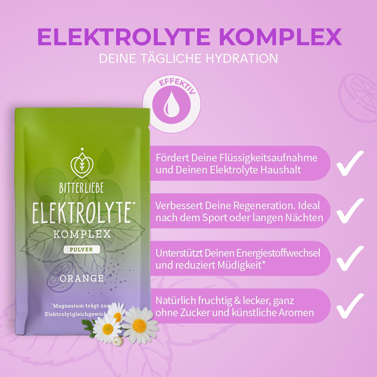 BitterLiebe Elektrolyte* Komplex Orange - Elektrolyt Pulver mit Magnesium & Kalium