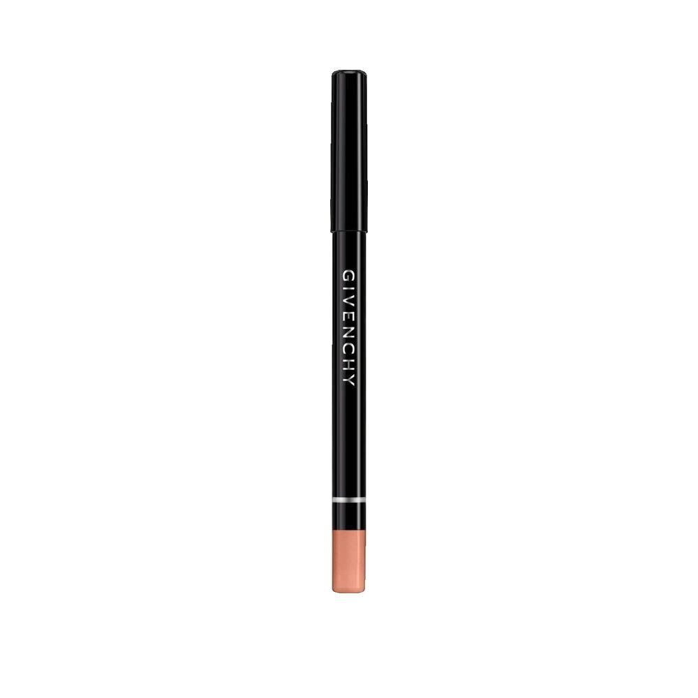 Lippenstiftstift. Schwarzer Stift mit beigefarbener Spitze. Markenschriftzug Givenchy.