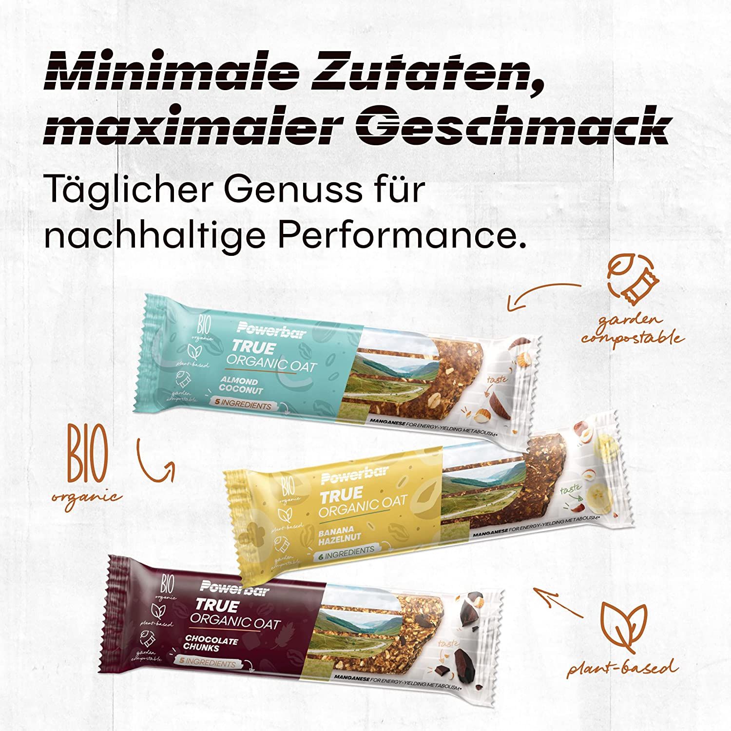 Powerbar True Organic Oat Bar Banana-Hazelnut - 100% Pflanzlich + 100% Bio + Klimaneutral