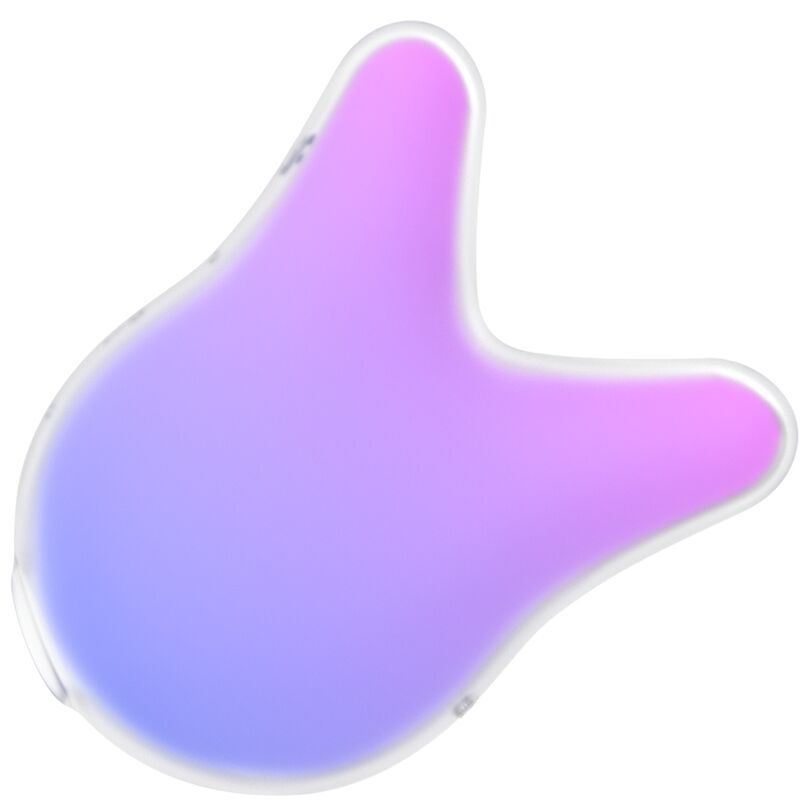 Stimulator mit geschwungener Form. Farbverlauf von Lila nach Rosa. Transparenter Rand.