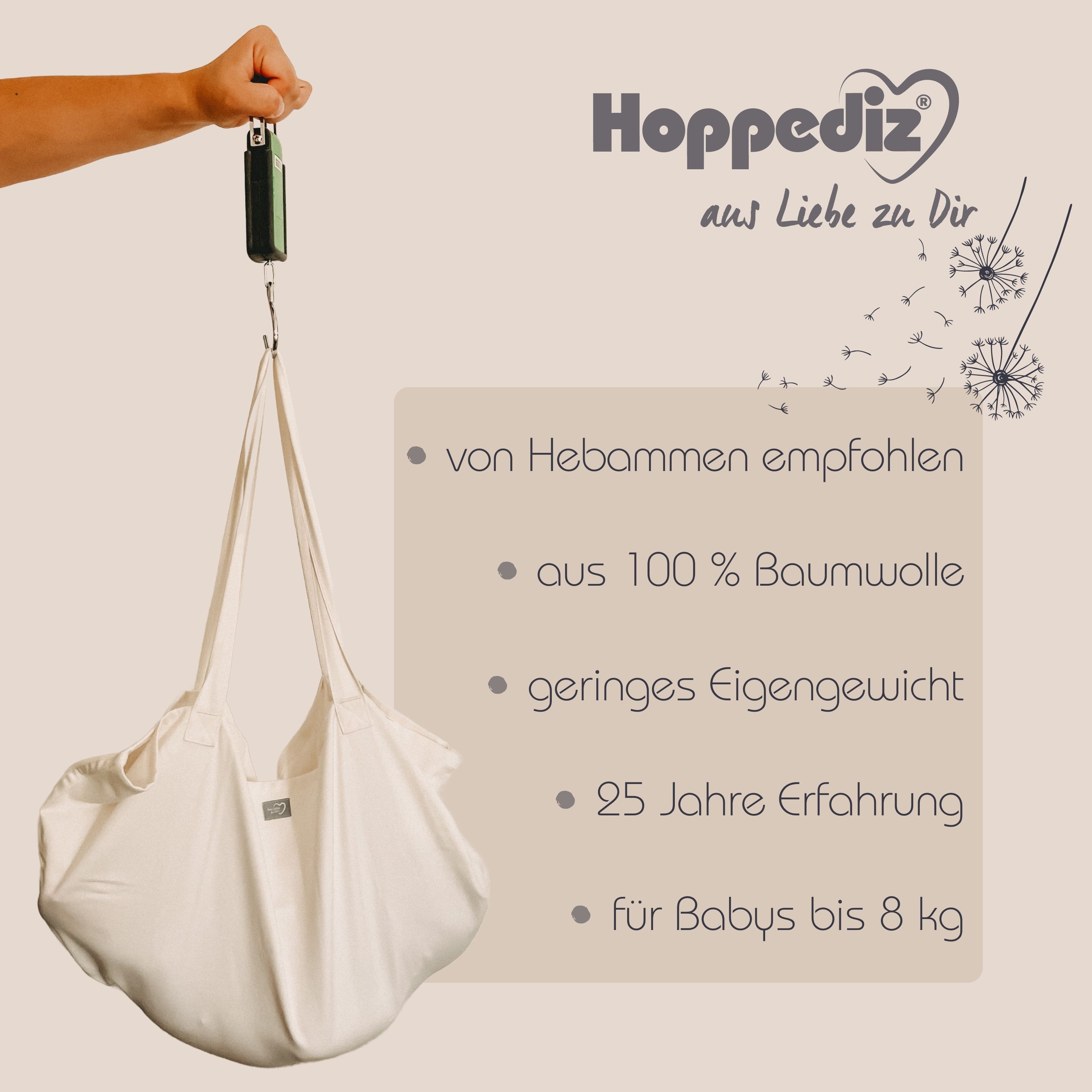 Wiegetuch für Neugeborene Design Verona HOPPEDIZ