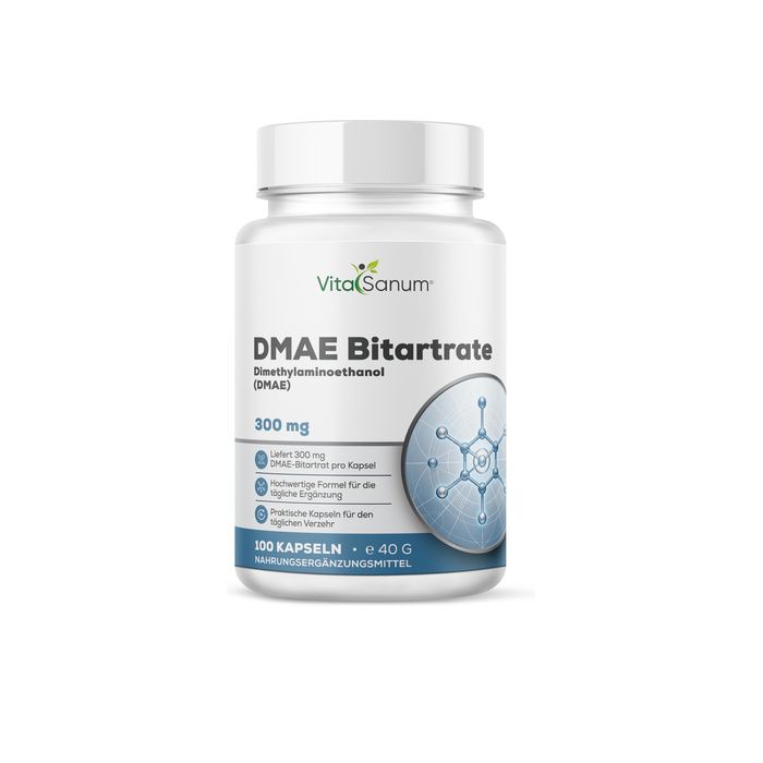 VitaSanum DMAE Bitartrat Kapseln, 300 mg pro Kapsel, 100 Kapseln.