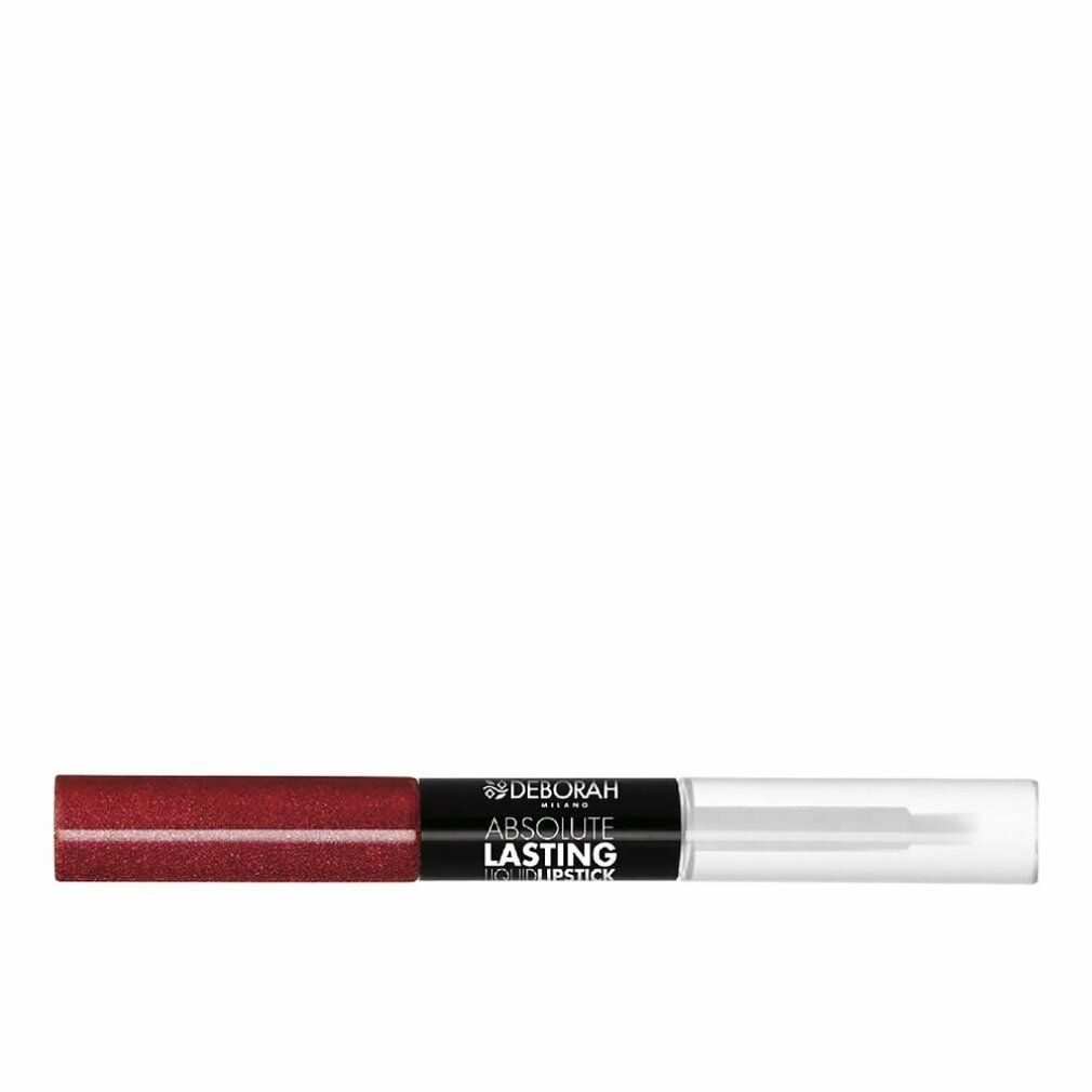 Deborah Absolute Lasting Flüssiger Lippenstift, Rot mit Glitzer.