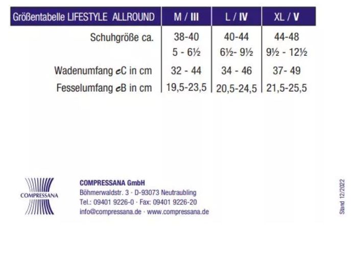 Compressana Kompressionskniestrumpf Lifestyle Allround