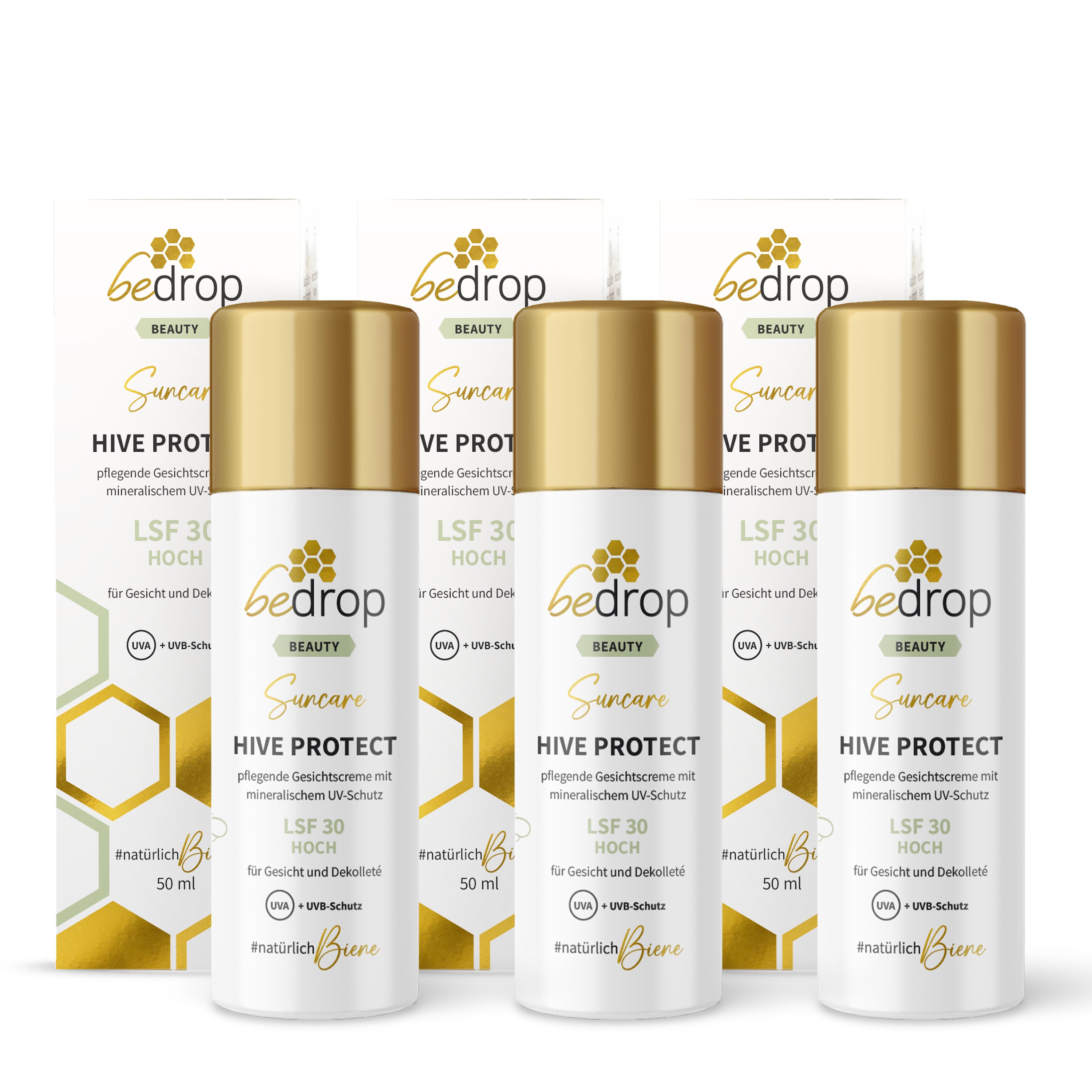 Vorteilsset: HIVE PROTECT LSF 30 - Sonnencreme für Gesicht mit mineralischem UVA & UVB-Schutz