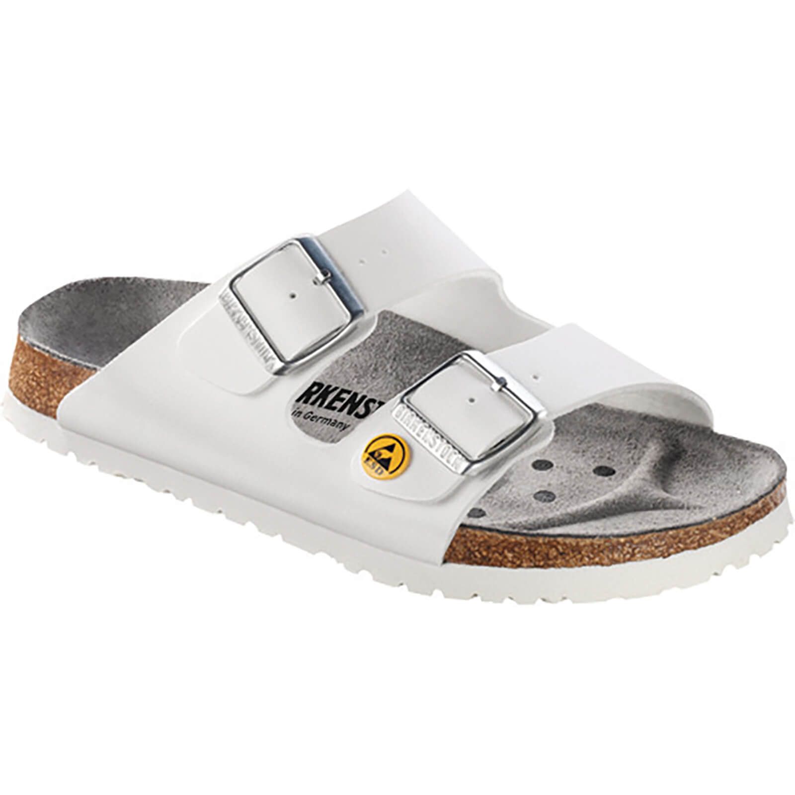 Birkenstock Arizona ESD Pantolette weiß schmale Weite 39