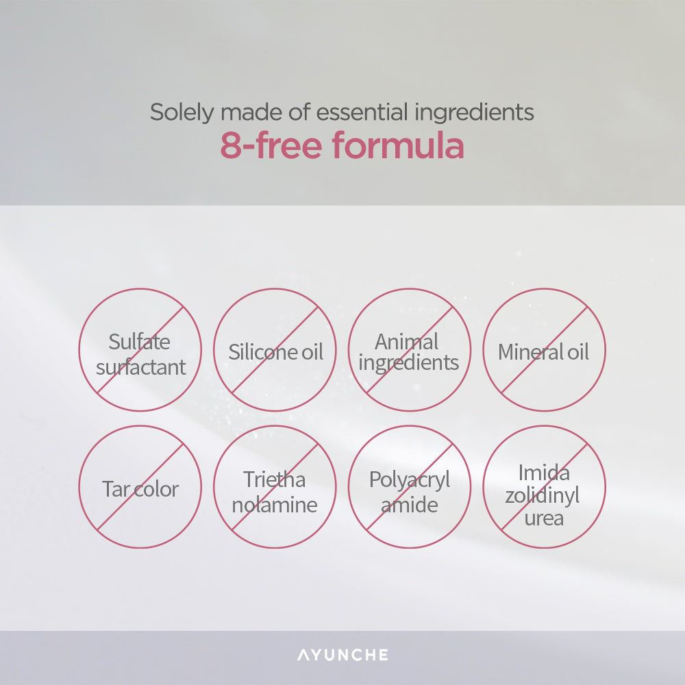 AYUNCHE Enhancing Silky Color Shampoo in einem matten, rosafarbenen Flakon mit Pumpspender.