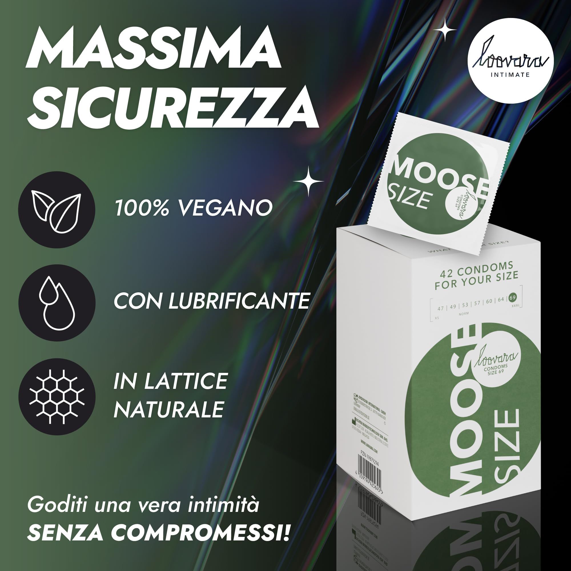 Loovara Moose Kondome: 100% vegan, mit Gleitmittel, aus Naturkautschuk.