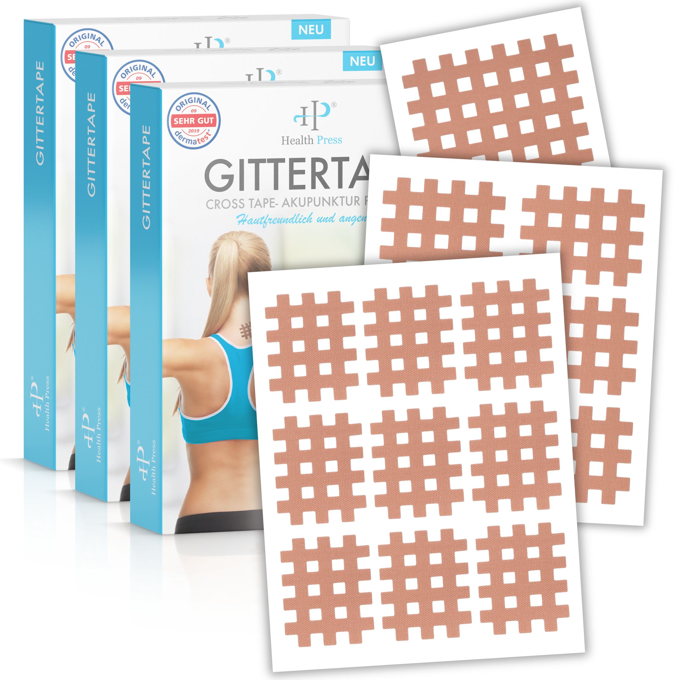 Health Press Gittertape Typ Mix – Crosstape & Gitterpflaster