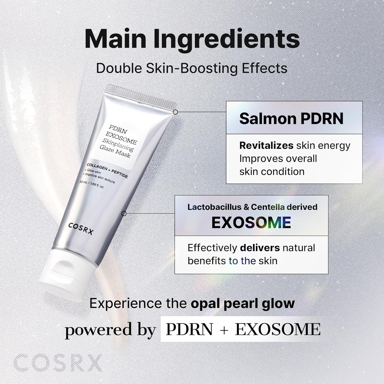 PDRN Exosome Skinplaning Glaze Mask Tube mit Salmon PDRN und Exosome.